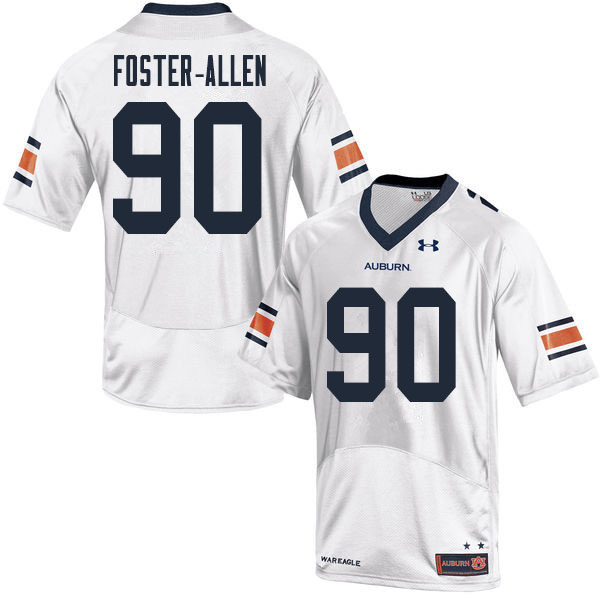 Men #90 Daniel Foster-Allen Auburn Tigers College Football Jerseys Sale-White - Click Image to Close